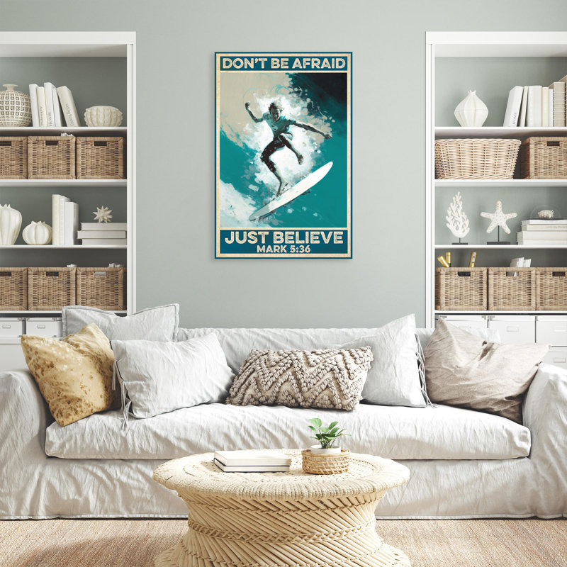«Surfing Don't Be Afayez», impression sur toile, H 20 po x l 16 po x P 1,25 po