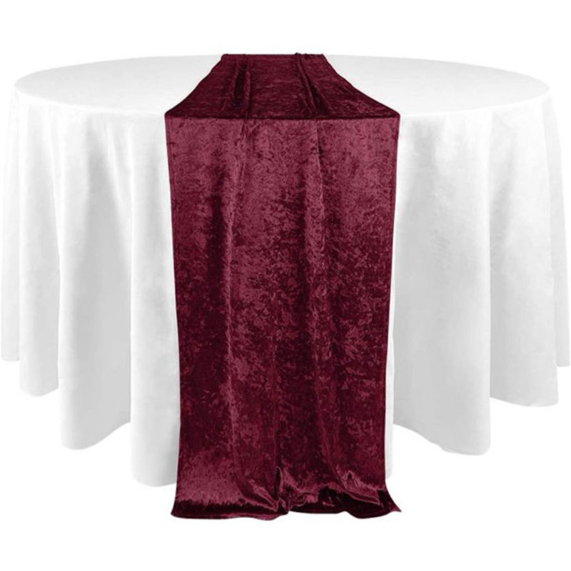 Abye Crush Velvet Table Runner - Premium Heavy Weight Textured Fabric, Wrinkle-Resistant & Luxurious - Wedding/Christmas/Holiday Decor - 14x108 Inch