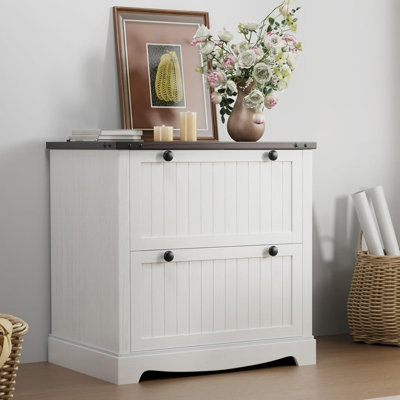 30" Farmhouse Lateral File Cabinet with 2 Drawers, Wood File Storage & Printer Stand for Home Office by Inbox Zero
