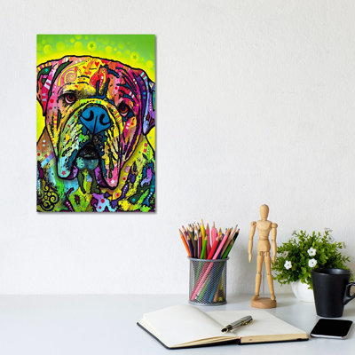 Hey Bulldog by Dean Russo - Wrapped Canvas Painting