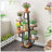 7-Tier Corner Multiple Plants Shelf Rustic Brown & Black