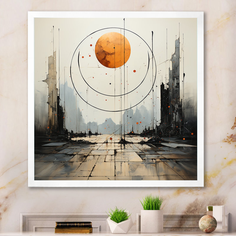Pleine lune Révélations - Illustration rétro, Cadre simple blanc, H 24 po x l 24 po x P 1 po