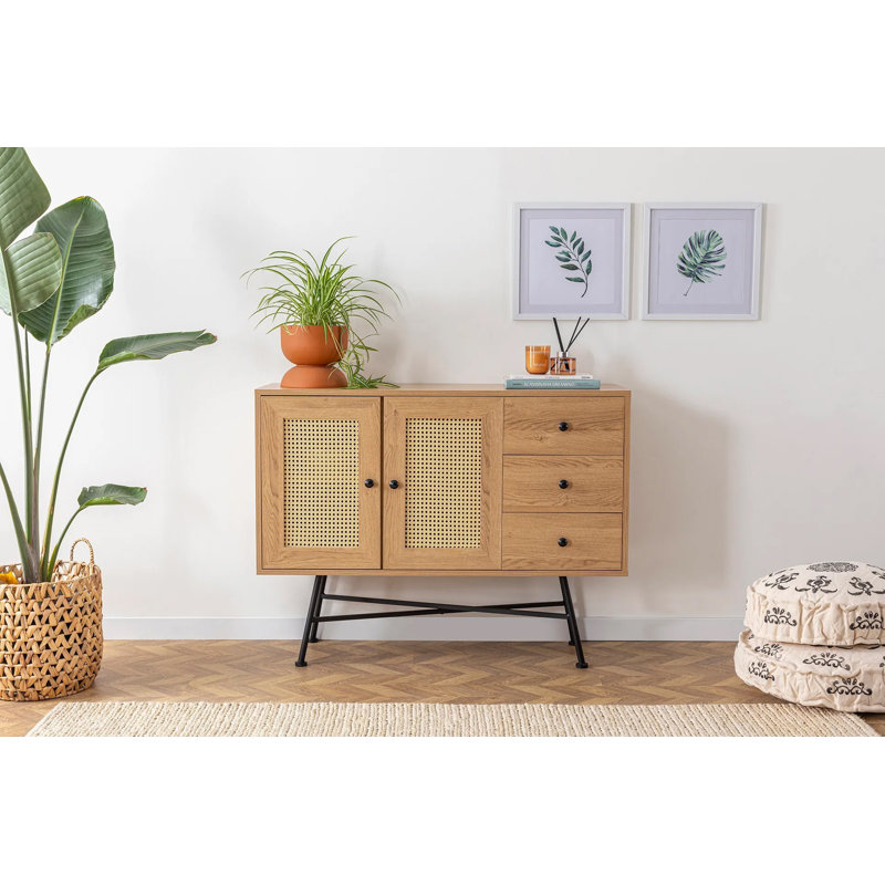 Aramantha Modern Console Table with Metal Legs, Brown, 47.2 x 35.4 x 15.7 inches | 100% Melamine Coated Chipboard, Durable Design | Scandinavian Style, Perfect for Entryway or Living Room, Supports Up to 33.1 lbs