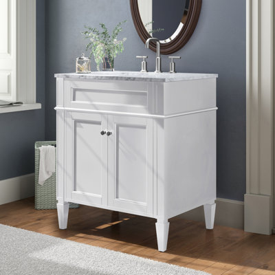 Rivers 30'' Single Bathroom Vanity with Marble Top