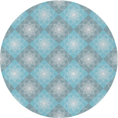 Tapis gris/bleu à motifs