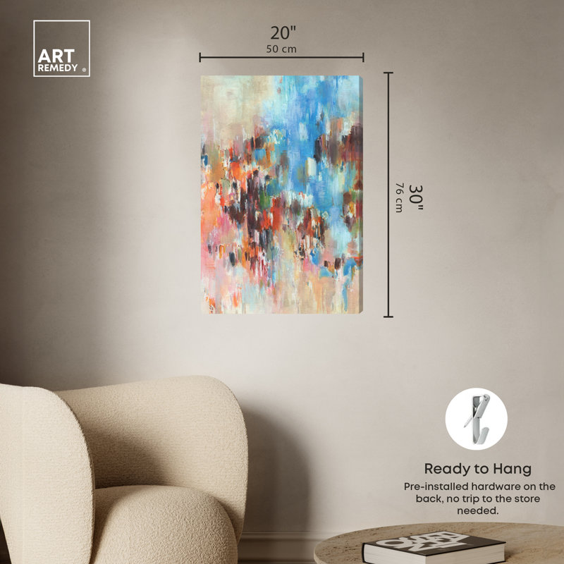 Large Blue and Orange Abstract Canvas Wall Art