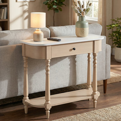 Solid Wood Narrow Sofa Table – Elegant Entryway Console Table With Drawer And Shelf For Living Room, Hallway & Small Spaces