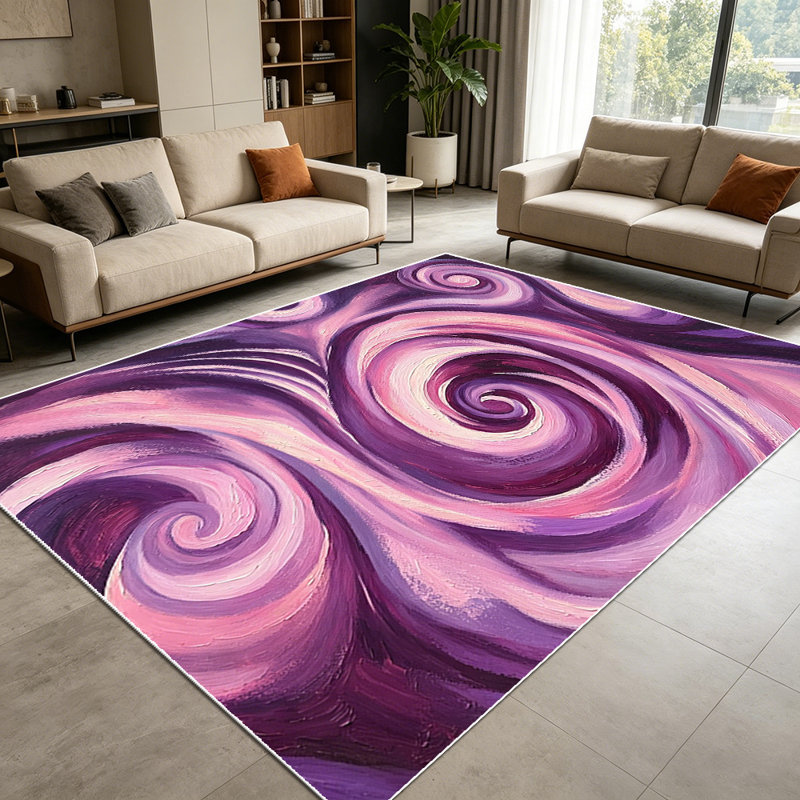 1PC Abstract Swirl Oil Painting area rugs for Living Room, Soft and Comfortable, Suitable for all seasons, easy-to-maintain, machine washable Indoor floor mat, Under Table Farmhouse suitable for dining room, bedroom, kitchen, entryway, home hallway,