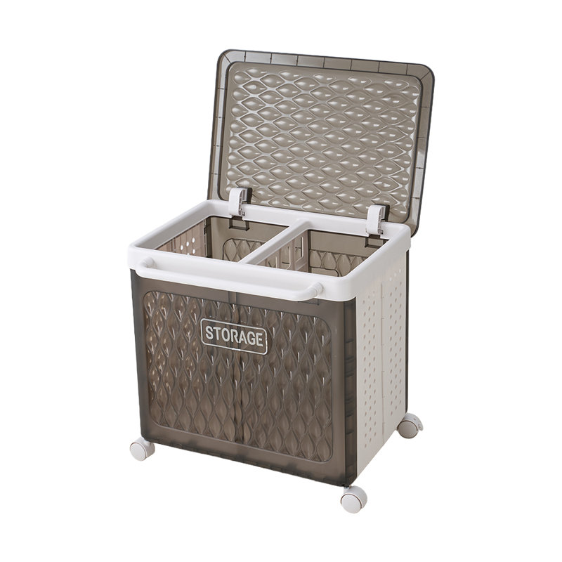 Plastic Laundry Basket, 48.5cm H x 49cm W x 35cm D, Black