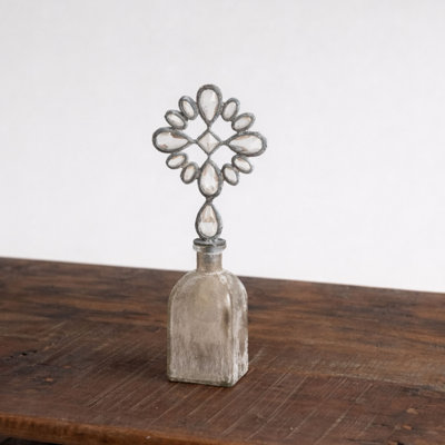 Large Decorative Glass Bottle With Zinc Alloy Stopper