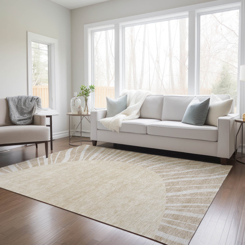 Washable Abstract Indoor / Outdoor Rug, Rectangle 10' x 14'