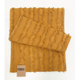 Beige Fringe Stripe Cotton 15"x72" Table Runner