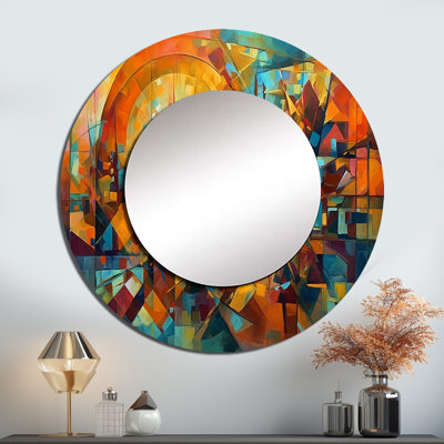 Abstracting The Cubist Form I - Abstract Cubism Round Mirror Wall Decor_MTMIR61570