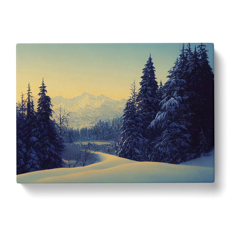 Pine Tree Forest Winter Vol.7 - Wrapped Canvas, 50cm H x 76cm W x 3cm D