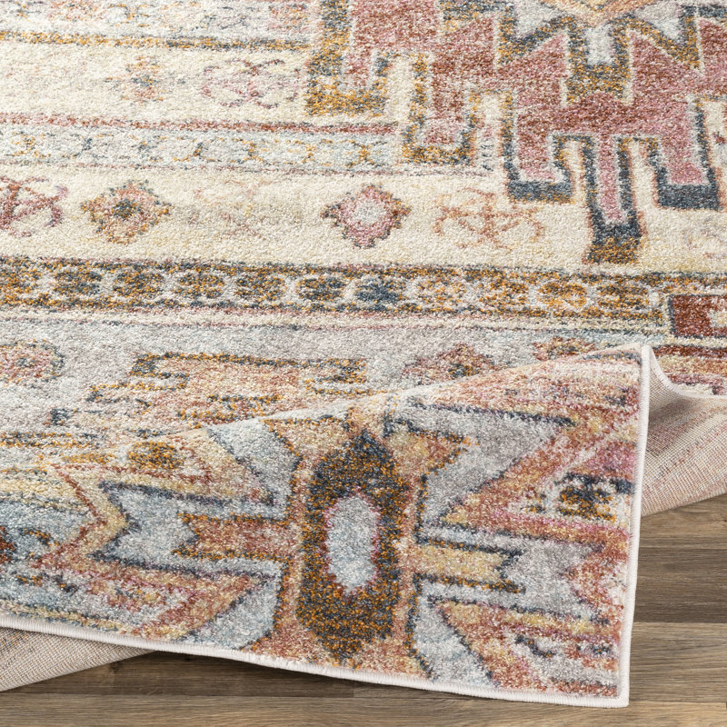 Tapis gris / crème / kaki Beanca, Rectangle 7 pi 10 po x 10 pi 3 po