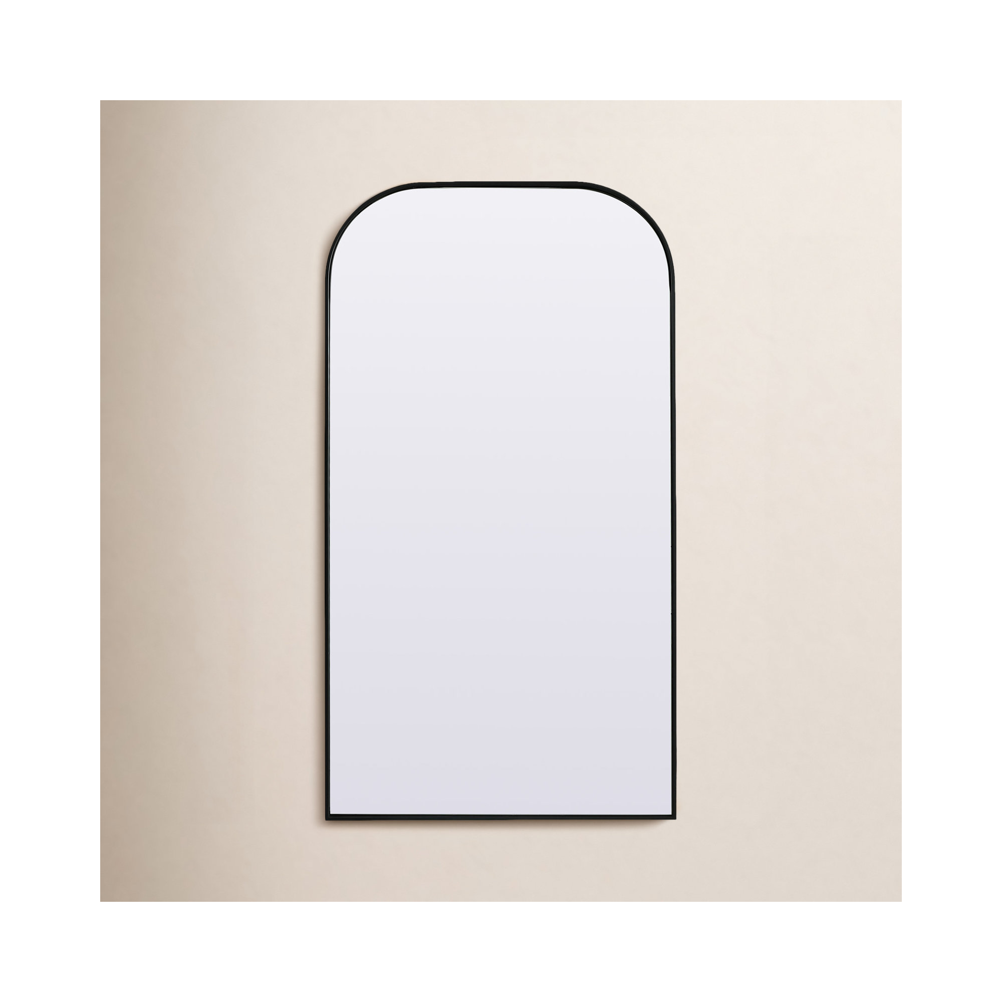 Sabine Metal Arch Floor Mirror, Black, 72" x 35"