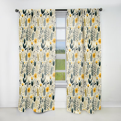Motif de botanique neutre B - Rideau Boho - Velours obscurcissant - 1 panneau