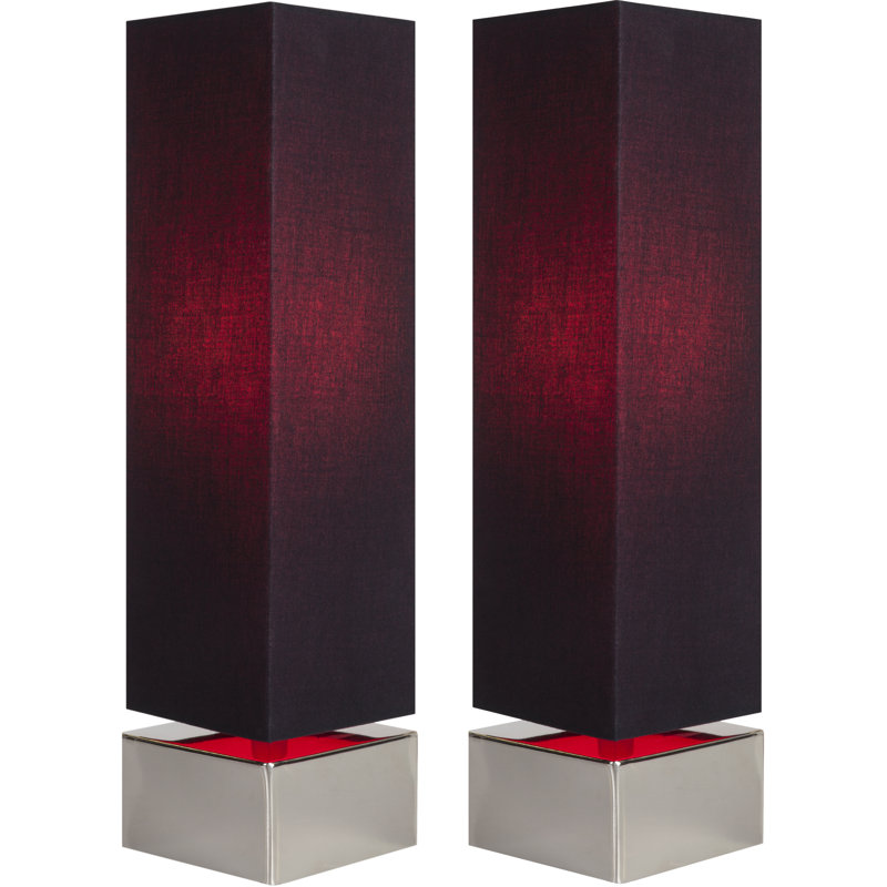 Ensemble de lampes de table en acier inoxydable 14 po Covet, Fuchsia