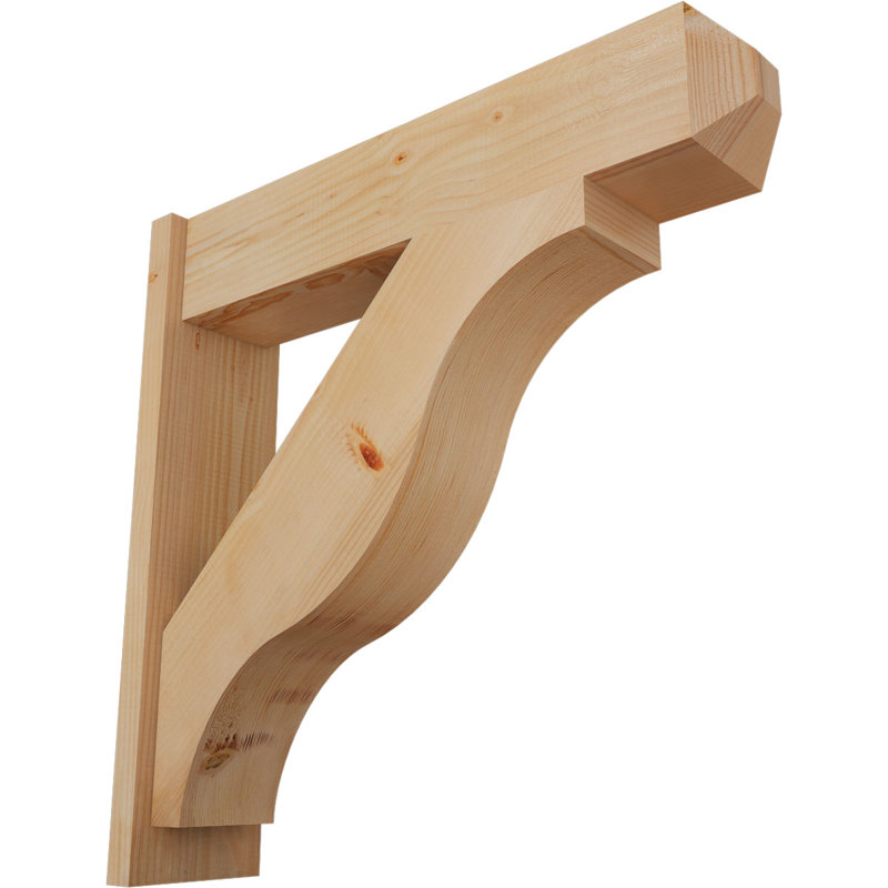 Persienne en bois rustique Funston Craftsman, P 32 po x H 32 po, Sapin Douglas de 7 1/2 po (lisse)