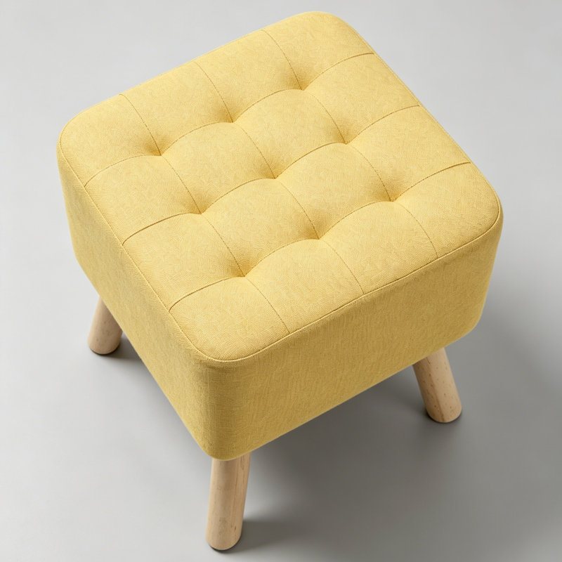 Linen Upholstered Bench, Yellow