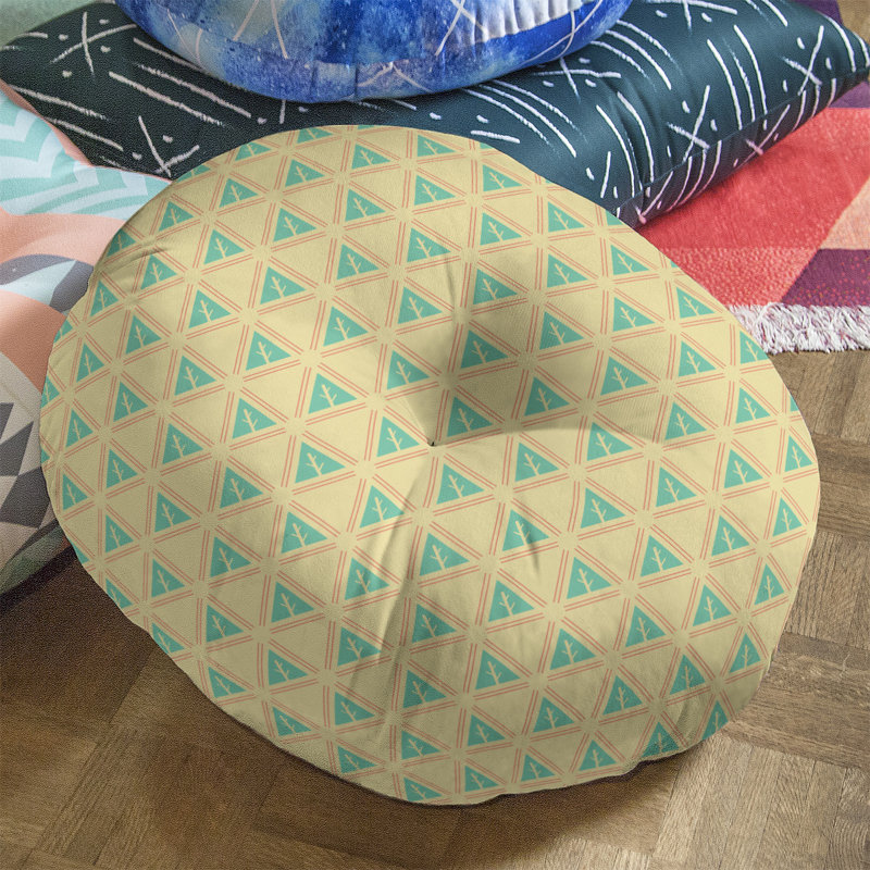 Coussin Theo Nath, 30 po x 30 po, Vert jaune / orange