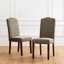Chaise parsons rembourrée en tissu brun clair Paska