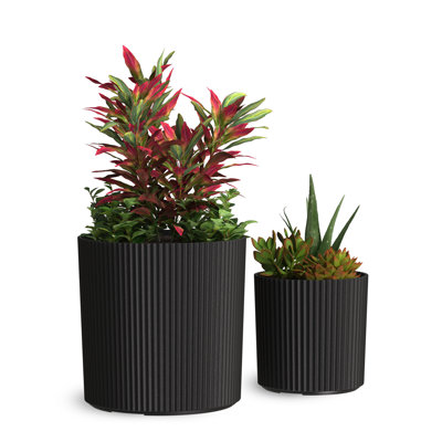 Pot à fleurs rond Byron - ensemble de 2 (10 po et 14 po)