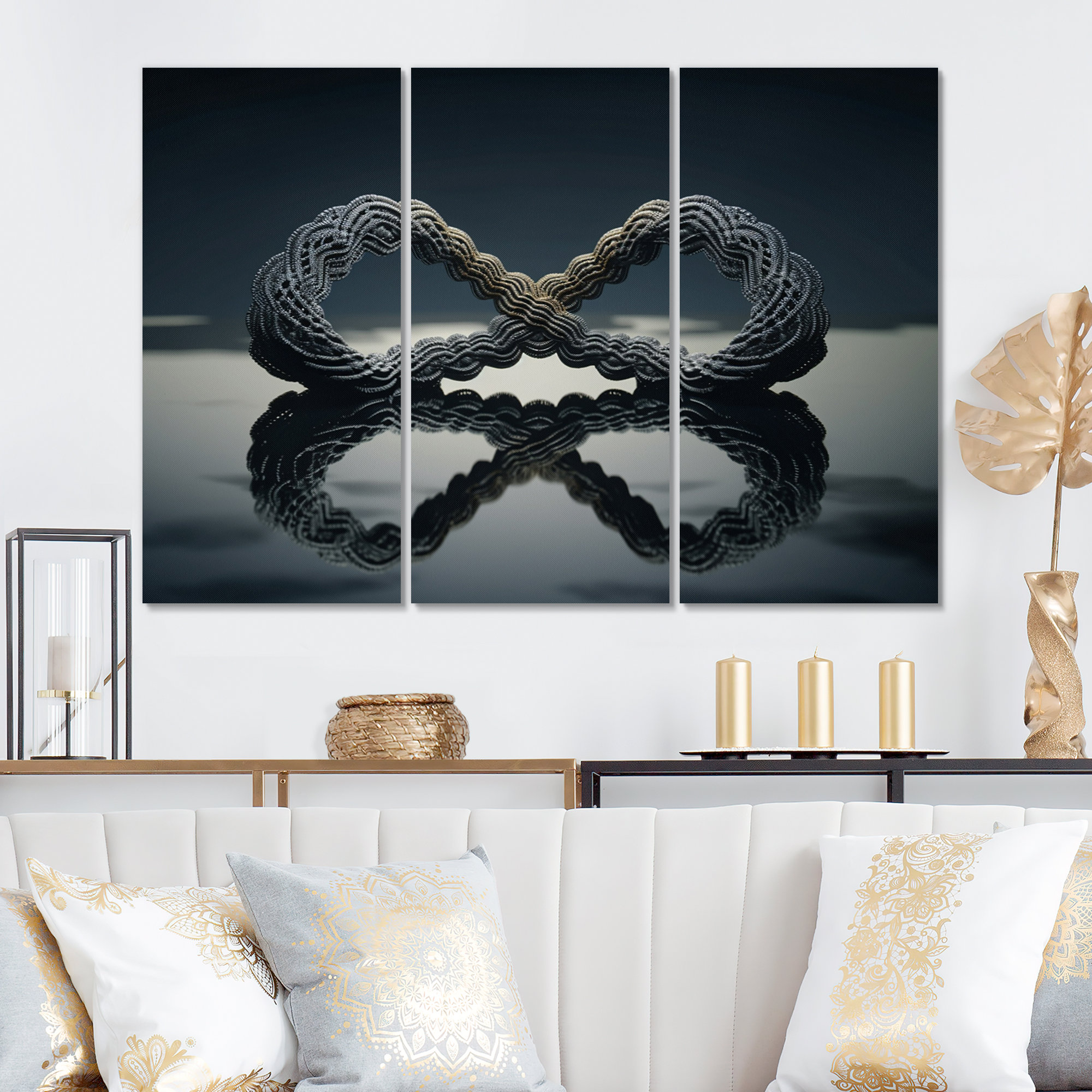 Hokku Designs Quantum Infinity Futuristic 3D On Canvas 3 Pieces Print ...