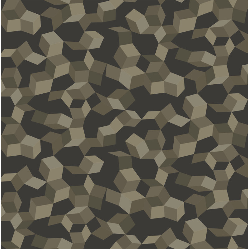 Curio Ingot Geometric Wallpaper Roll, Charcoal/Silver