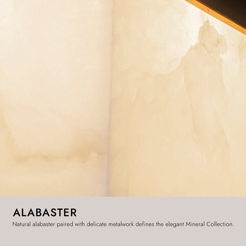 Mineral 11-in Brass Flush Mount, Alabaster, Brass