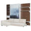 Lit escamotable simple avec tablettes, armoire de rangement, canapé et panneau imprimé-1913949899