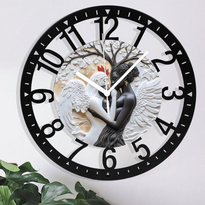 Metal Wall Clock for Living Room -10" Forest Path Lined With Bluebell Flowers Silent Non Ticking,Battery Operated, Antique Clocks for Farmhouse,Bedroom,Kitchen - Arabic Numerals
