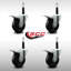 Ensemble de roulettes extensibles 4 po 4 po