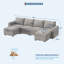 Canapé modulaire modulaire en chenille avec sièges de rangement cachés, canapé-lit convertible avec repose-pieds pour le salon-783345951