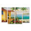 « key west villa », reproduction de peinture à l’acrylique à multiples images sur toile tendue