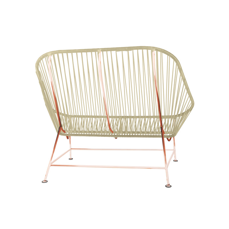 InLove Indoor/Outdoor Handmade Loveseat, Ivory/Copper