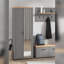 Chroma Artisan Oak Slim Mirrored Wardrobe Shallow Depth With Hanging Rail And Shelves75cm Wide