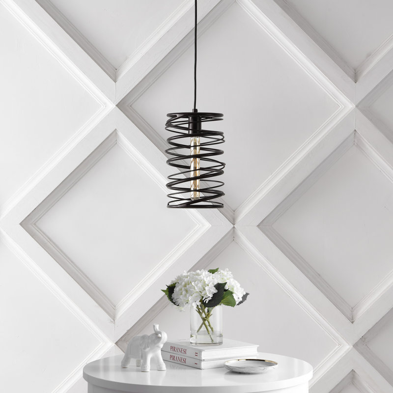 Luminaire suspendu géométrique à 1 lumière Chadwood, Bronze huilé