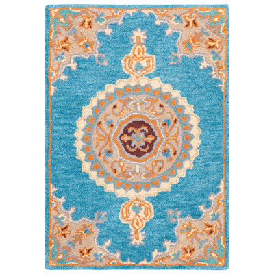 Tapis oriental en laine / coton touffeté à la main Clavene