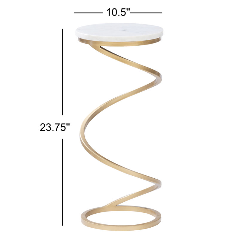 Lorelai Marble Top End Table, Gold