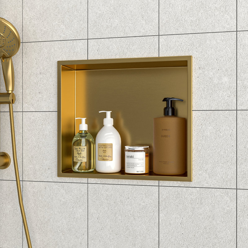 Niche de douche en acier inoxydable 25 po x 13 po, Doré
