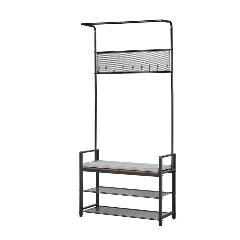 Dewitt with 2-Tier Shoe Rack Storage Organizer with Hooks