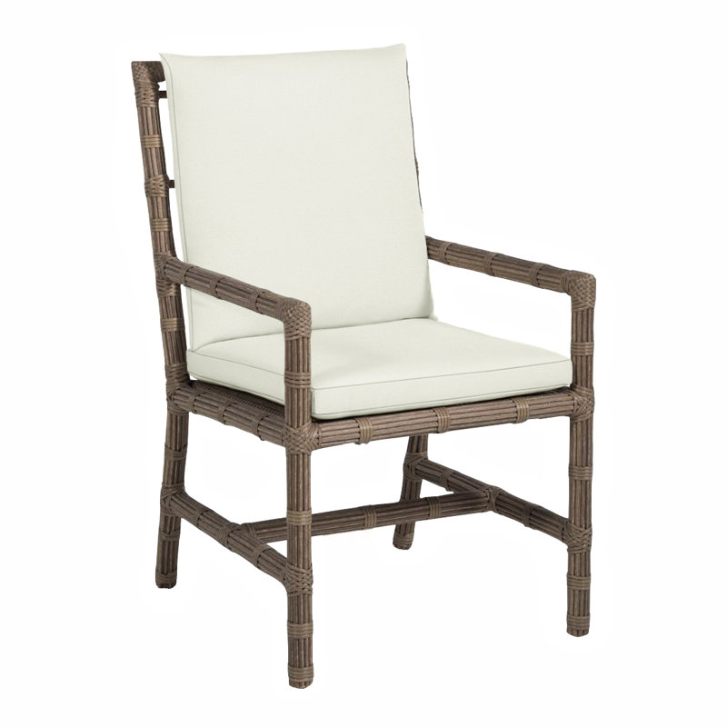 Chaise avec accoudoirs Newport, Pas de soudure, Blanc naturel, Burlap