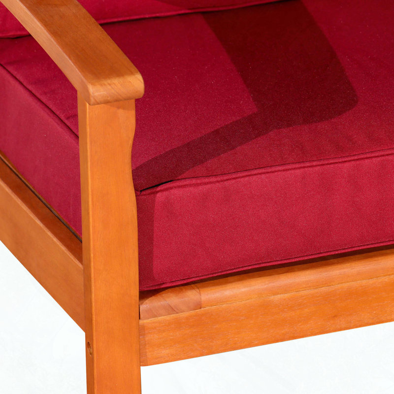 Chaise longue avec coussins Deep Eucalyptus, Naturel