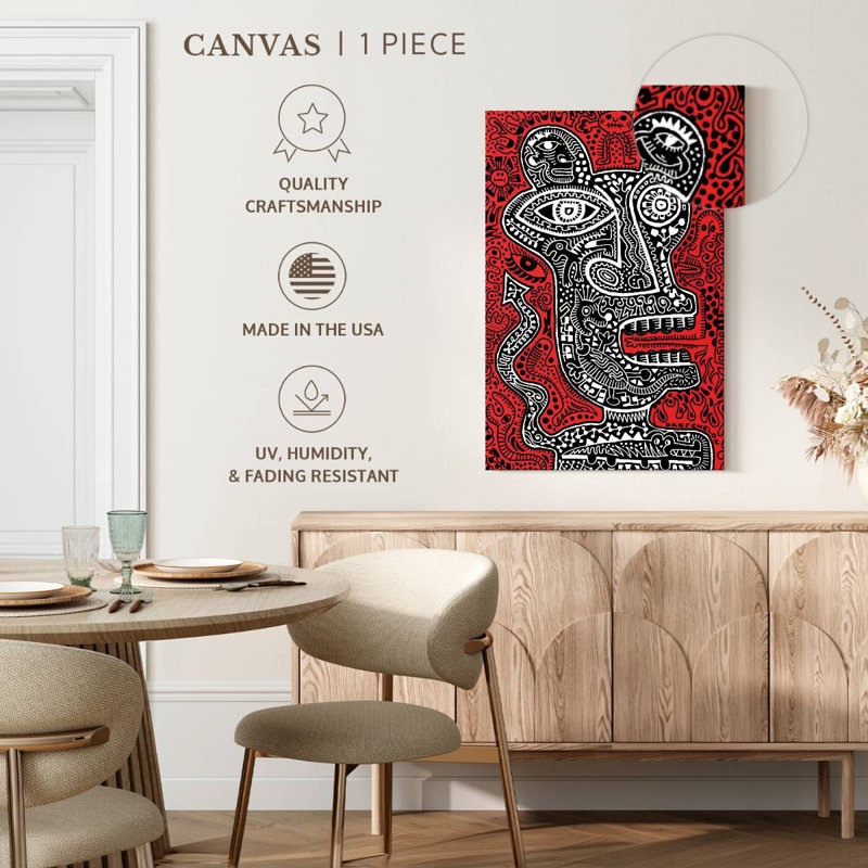 Tiki Head I Red, 51" H x 34" W