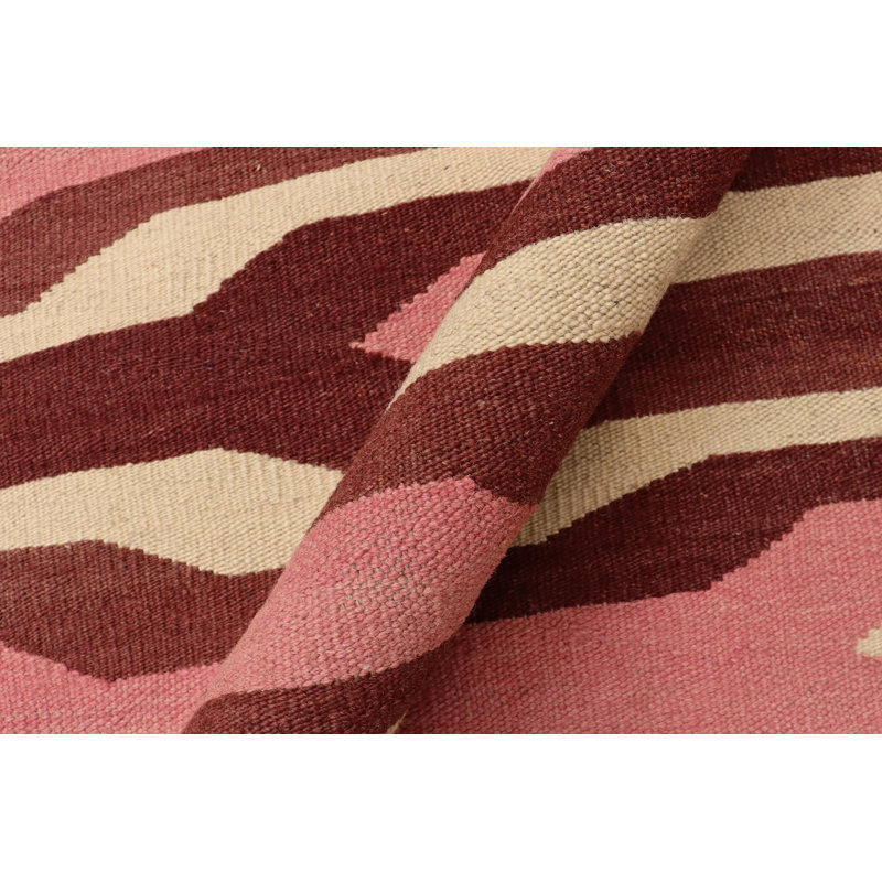 Tapis beige / marron / rose en laine noué à la main Jayleen