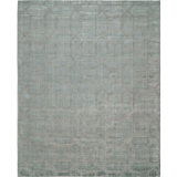 Hand Loomed Geometric Area Rug in Light Blue