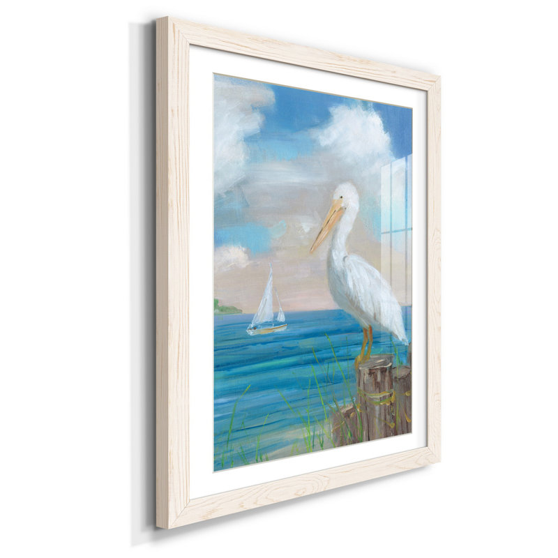Pelican View II - Cadre photo, reproduction d'art sur papier, Blanc, H 31,5 po x l 23,5 po x P 1,5 po