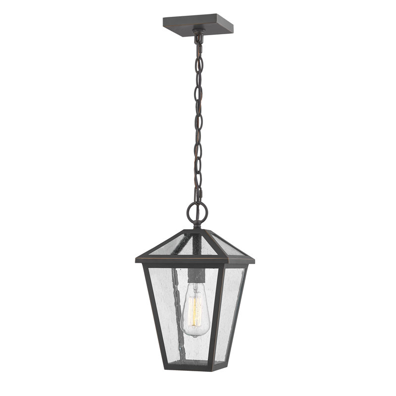 Swerve Outdoor Hanging Lantern, Rubbed Bronze, Seedy