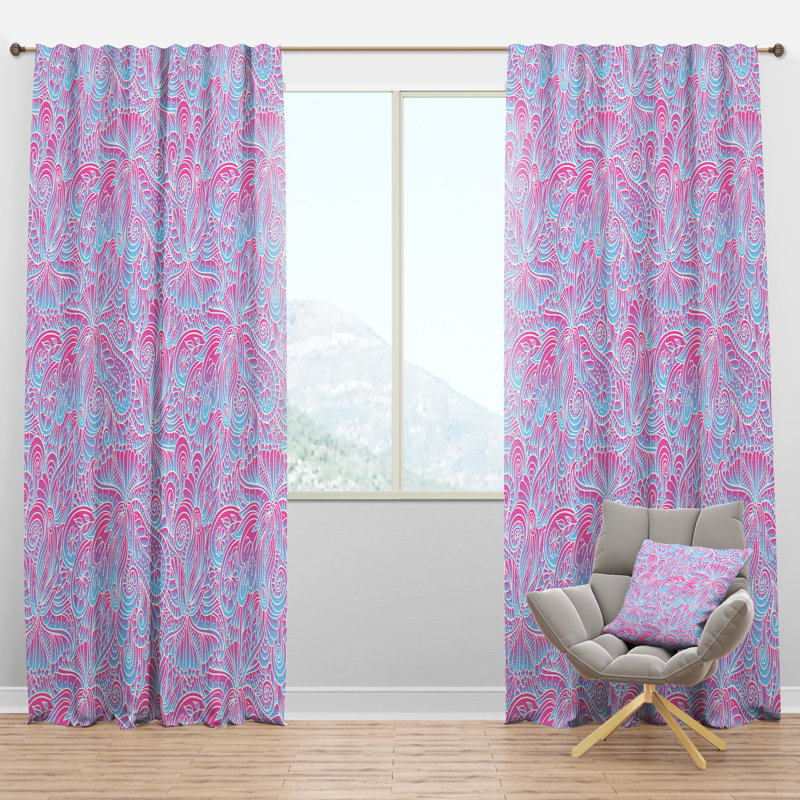 Panneau de rideau simple semi-diaphane avec passe-tringle Wavy, l 52 po x L 90 po